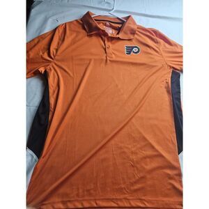 Philadelphia Flyers Fanatics Pro Polo Shirt Mens 2XL Orange Short Sleeve